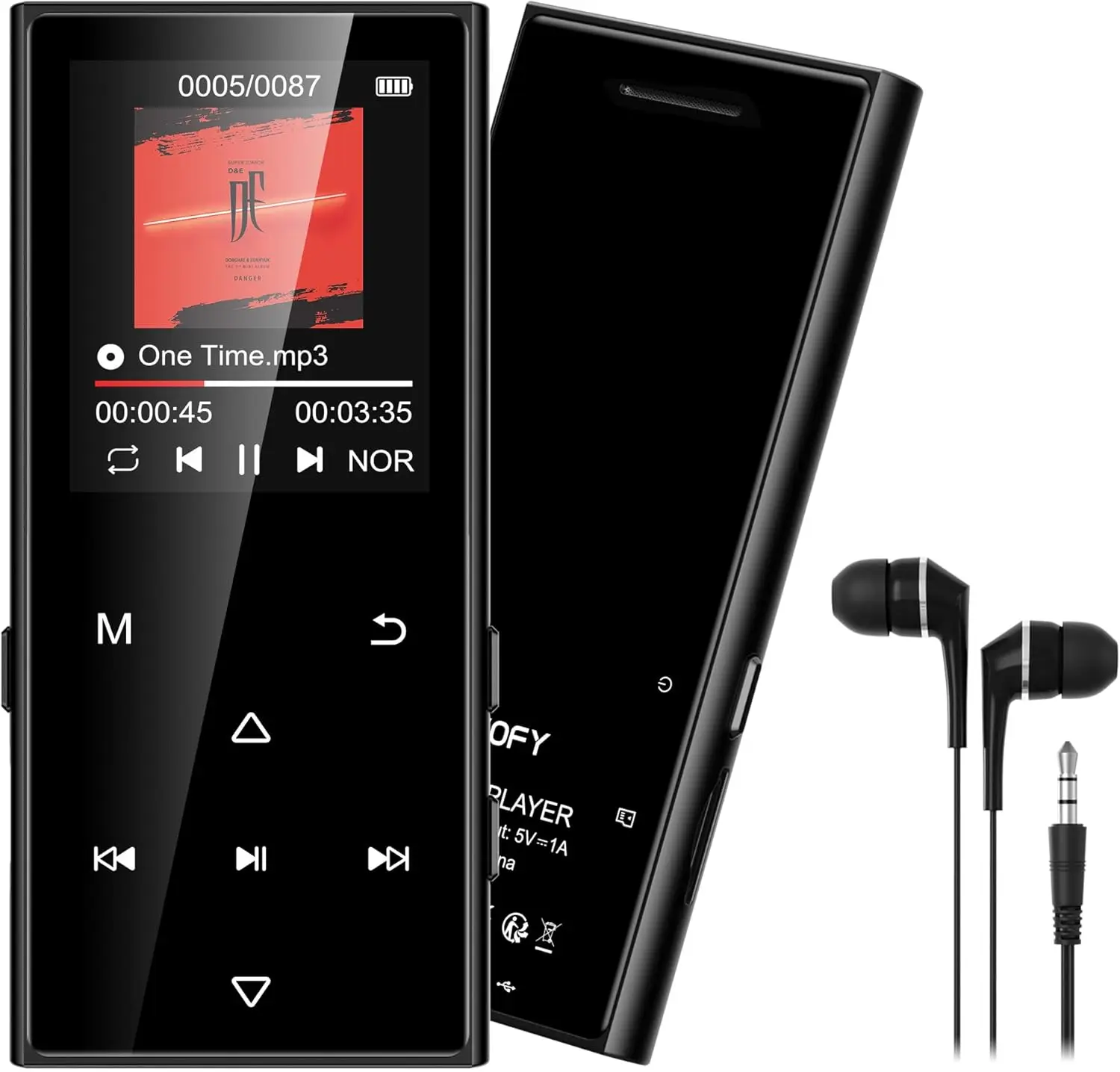 

MP3-плеер емкостью 128 ГБ с Bluetooth 5.3 и 1,8-дюймовым экраном, музыкой Hi-Fi, динамиком, FM-радио, записью, детским MP3-плеерм