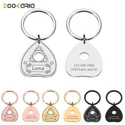 Customized Pet ID Tags Ouija Planchette Tag Name Plate Engraved Name Phone Number for Puppy Kitten Cat Collar Ouija Board Tag