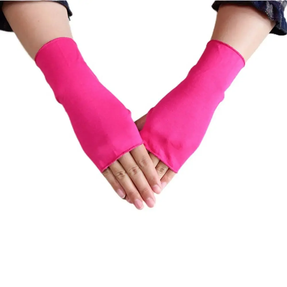 Elastic Fashion Cloth Anti-ultraviolet Summer Sunshade Fingerless Gloves Sunscreen Gloves Half-finger Gloves Driving Mittens