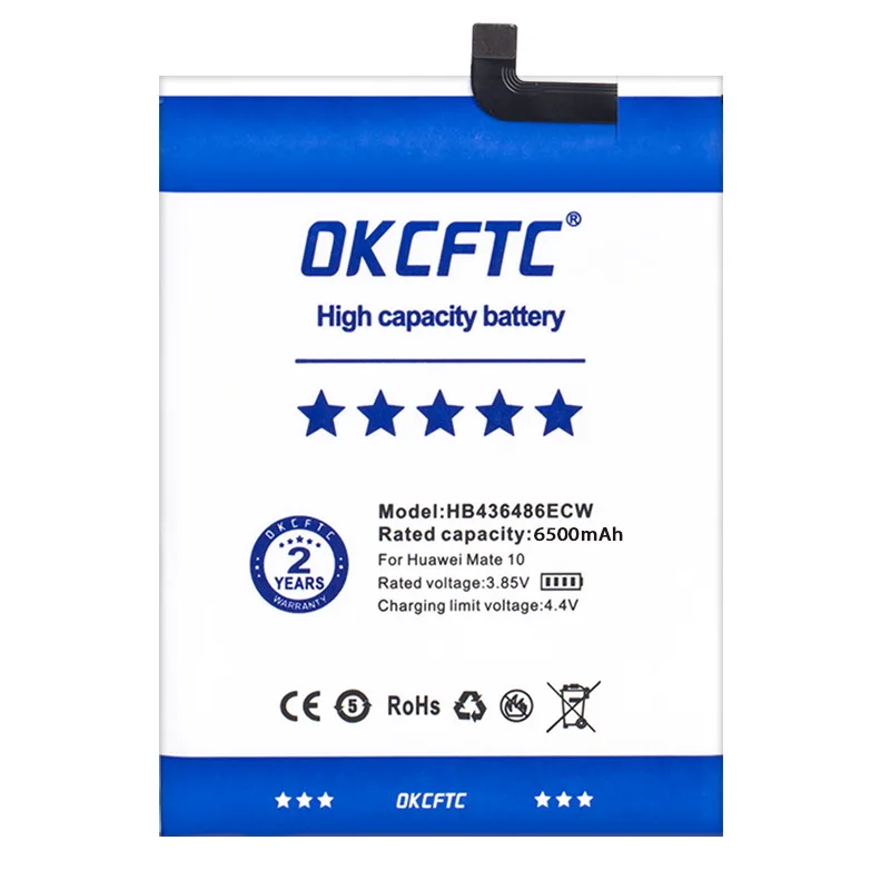 OKCFTC Orginal HB436486ECW 6800mAh Battery For Huawei Mate 10 Mate 10 Pro /P20 Pro AL00 L09 L29 TL00 Batteries +Tools