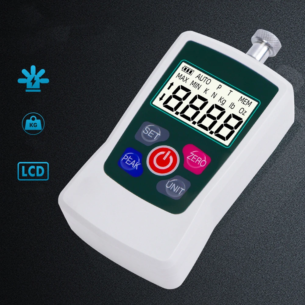 

Compression Strength 500N Force Meter Accurate Force Measurement Buzzer Alarm Alerts Customizable Testing Settings