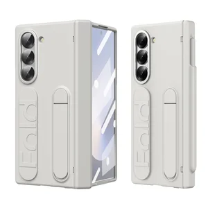 Casing Ponsel Engsel Dudukan Gelang untuk Samsung Galaxy Z Fold 7 6 5 4 3 dengan Slot Pena & Film Pelindung Layar Pena S Penutup Pelindung 6 casing samsung z fold 3 dengan penjualan terbaik dengan s pen - №