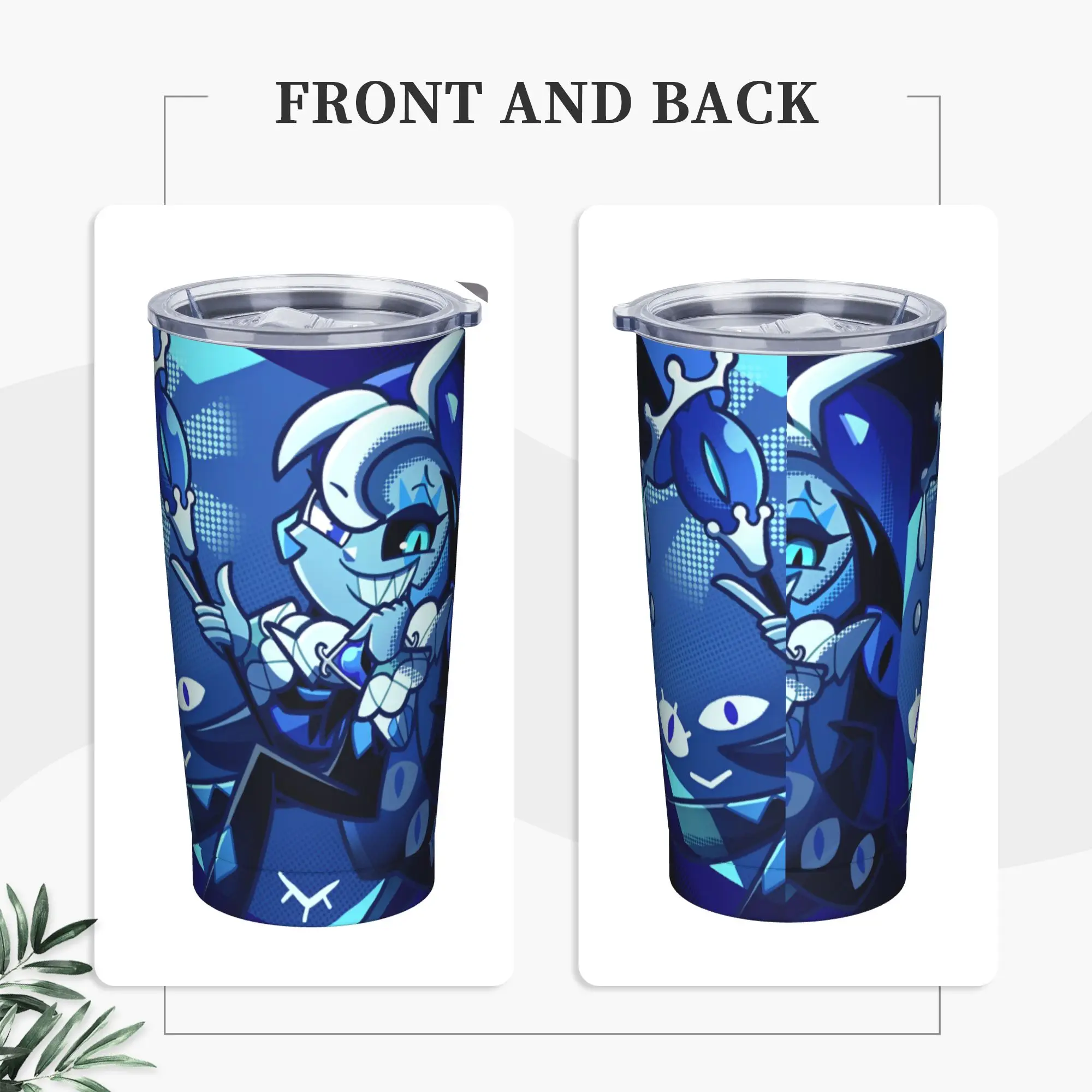 Shadow Milks Cookies Run Kingdom Insulated Tumbler with Straws Cartoon Anime Vacuum Coffee Mugs Outdoor Travel Bottle Cups, 20oz