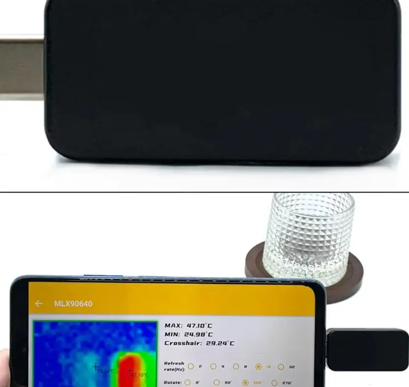 MlX90640 Thermal Imager 32x24 Sensor For Android For Type-C Phone Infrared Camera Temperature Detection Tool Industrial Testing