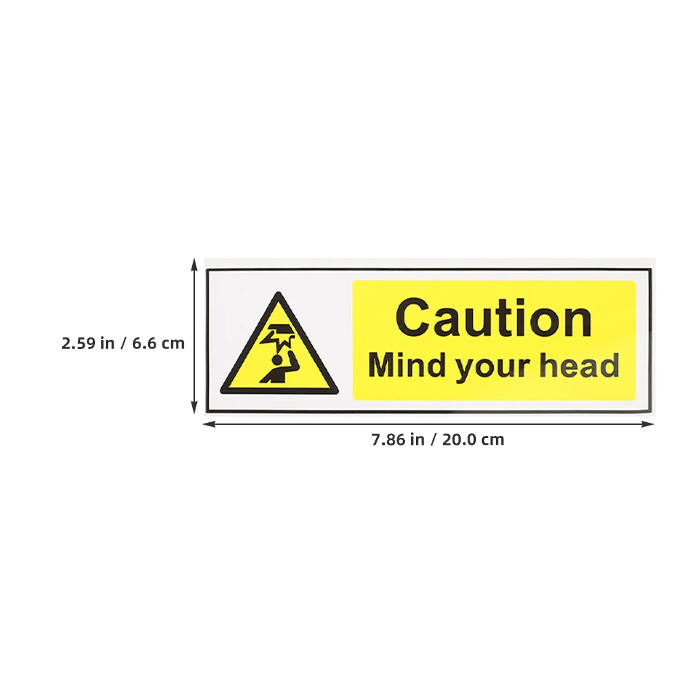 Signage Nail Sticker Low Overhead Clearance Warning Self Adhesive Safety Signs Watch Your Caution Wall Decor The