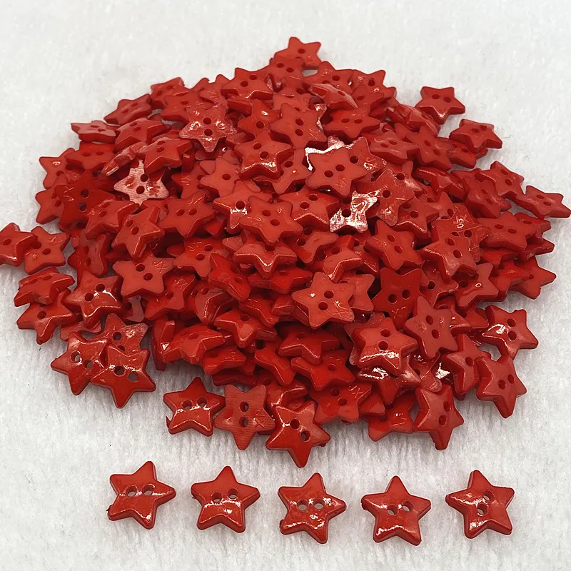 Five-Pointed Star Resin Sewing Buttons, Multicolour