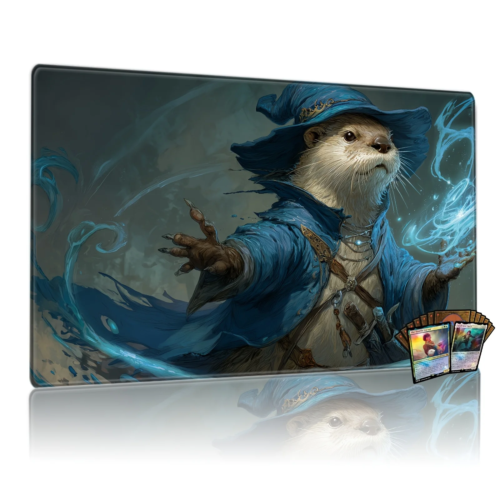 

Mizuse Wizard Water Magic Art Party Game Mat Durable Rubber for MTG&TCG Games 35X60cm Mouse Pad Office Desk Mats Friendly Design