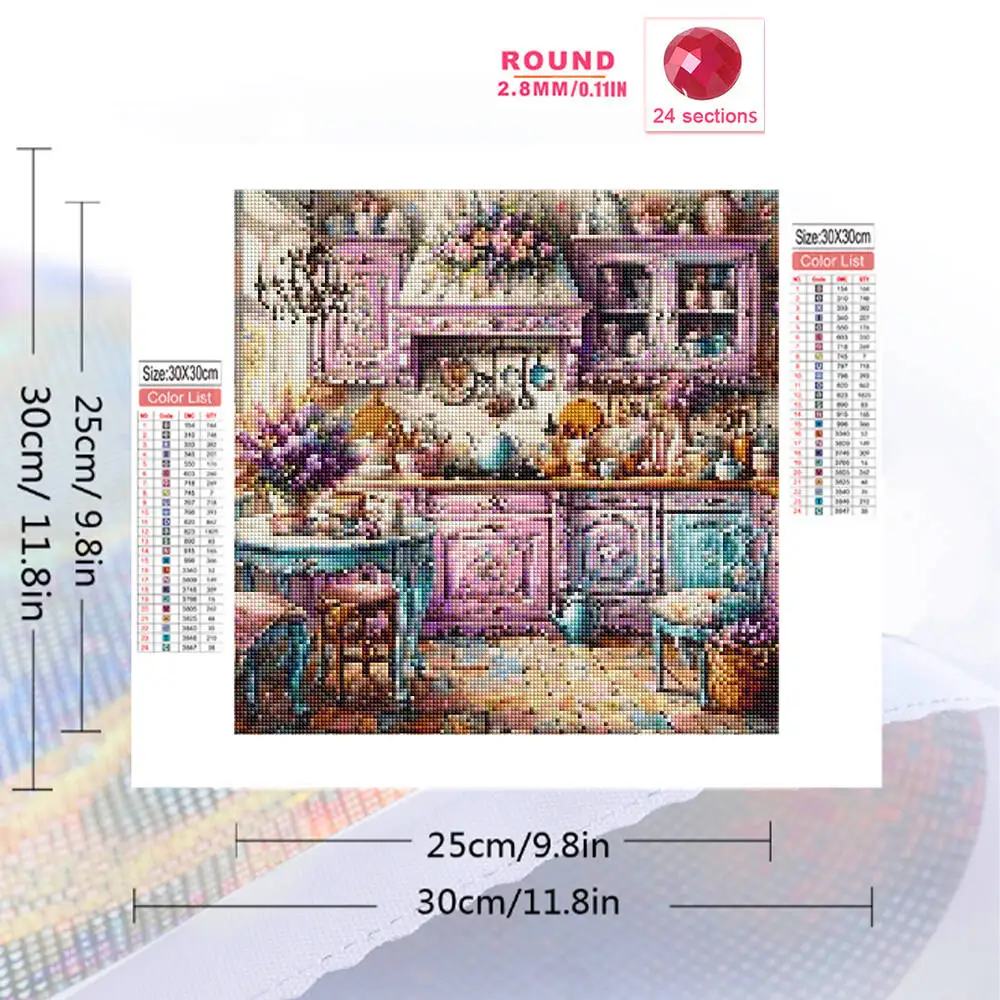 Evershine Landscape Diamond Mosaic Kitchen DIY Picture Rhinestones Diamond Painting House Suitable For Beginners Handicraft view 2