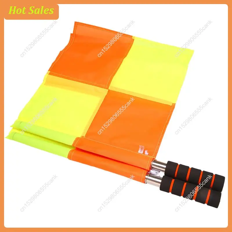 

AA05 6X Soccer Referee Flags With Carrying Bag Football Judge Linesman Sideline Fair Play Sports Match Flags Referee