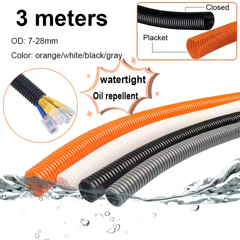 3 M PP insulated corrugated thread hose plastic corrugated line pipe hose protective sleeve nylon harness sleeve cable sleeve