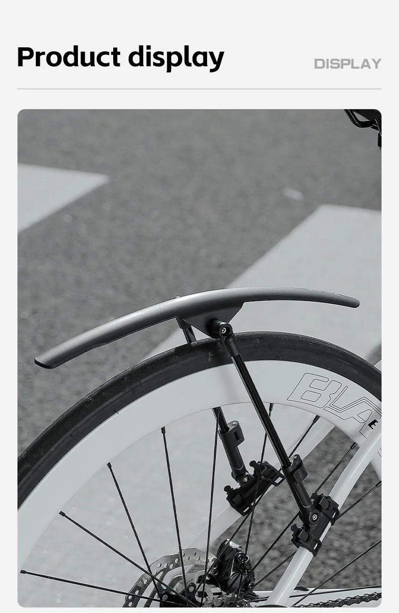WEST BIKING Schnellspann-Fahrradkotflügel 3,8 cm breit, Doppelstangen-Schutzblech-Set für Rennrad, Gravelbike, Fahrradzubehör für Regenfahrten – Detail 14