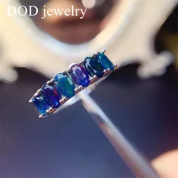 DOD New Arrival 3x5mm Natural Facet Black Opal with Simple Design for Women Daily Wear Siver 925 Fine Jewelry