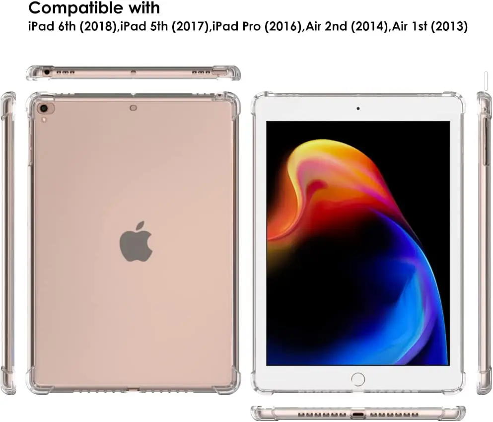 Tablet-Hülle für Apple iPad 9,7 10,2 10,9 5. 6. 7. 8. 9. 10. Generation weiche Silikon hülle