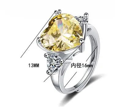 100% 925 perak murni warna D 4 karat cincin Moissanite potongan hati berkilau untuk wanita hadiah pernikahan anak perempuan perhiasan bagus