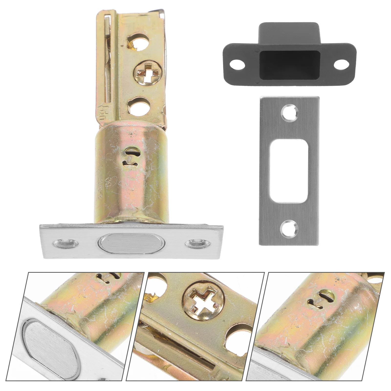 

1pcs Hidden Door Lock Body 60-70Mm Adjustable For Interior Bathroom Bedroom Wood Doors Tubular Latch Deadbolt Handle Accessory