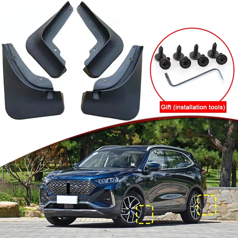 

Car Styling Fit For WEY Coffee 02 PHEV 2023 2024 ABS Car Mud Flaps Splash Guard Mudguards MudFlaps Front Rear Fender Accessories