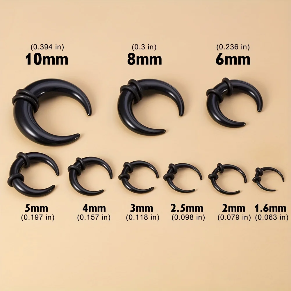 2Pcs 14G-00G Big Size Buffalo Horn Septum Ring Piercing Acrylic Ear Gauges Plugs Taper Stretcher Expander Punk Body Jewelry