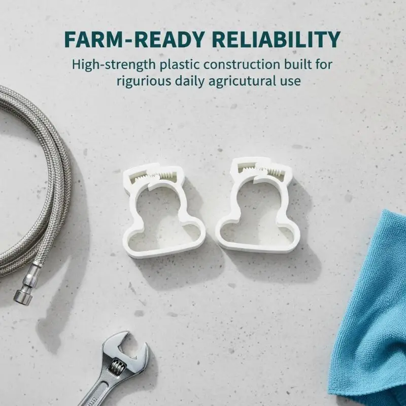 

2Pcs Durable Plastic Clamps for Triple Air Hose; Milking Machine Tube Fixing Clips for Rubber Hose Management
