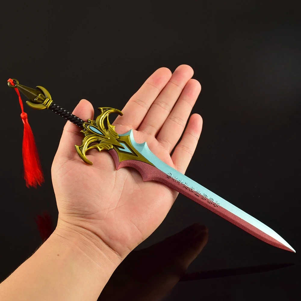 30 سنتيمتر/11.81in اثني عشر شفرة من الآلهة المخصصة لعبة الأجهزة الطرفية تشو شيان السيف شاشة لسطح المكتب جمع هدية عيد ميلاد لصبي