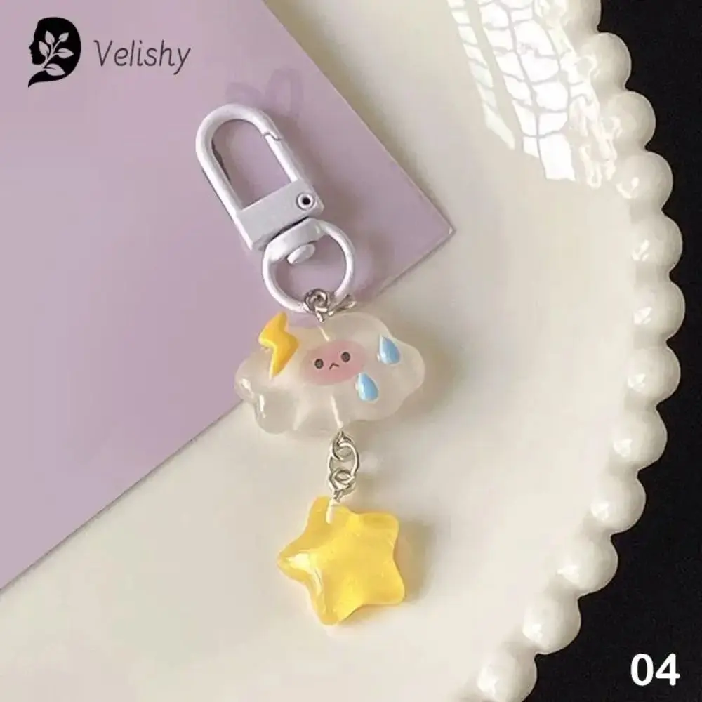 

New Cloud Key Chain Resin Colorful Cute Cartoon Key Chain Star Key Ring Phone