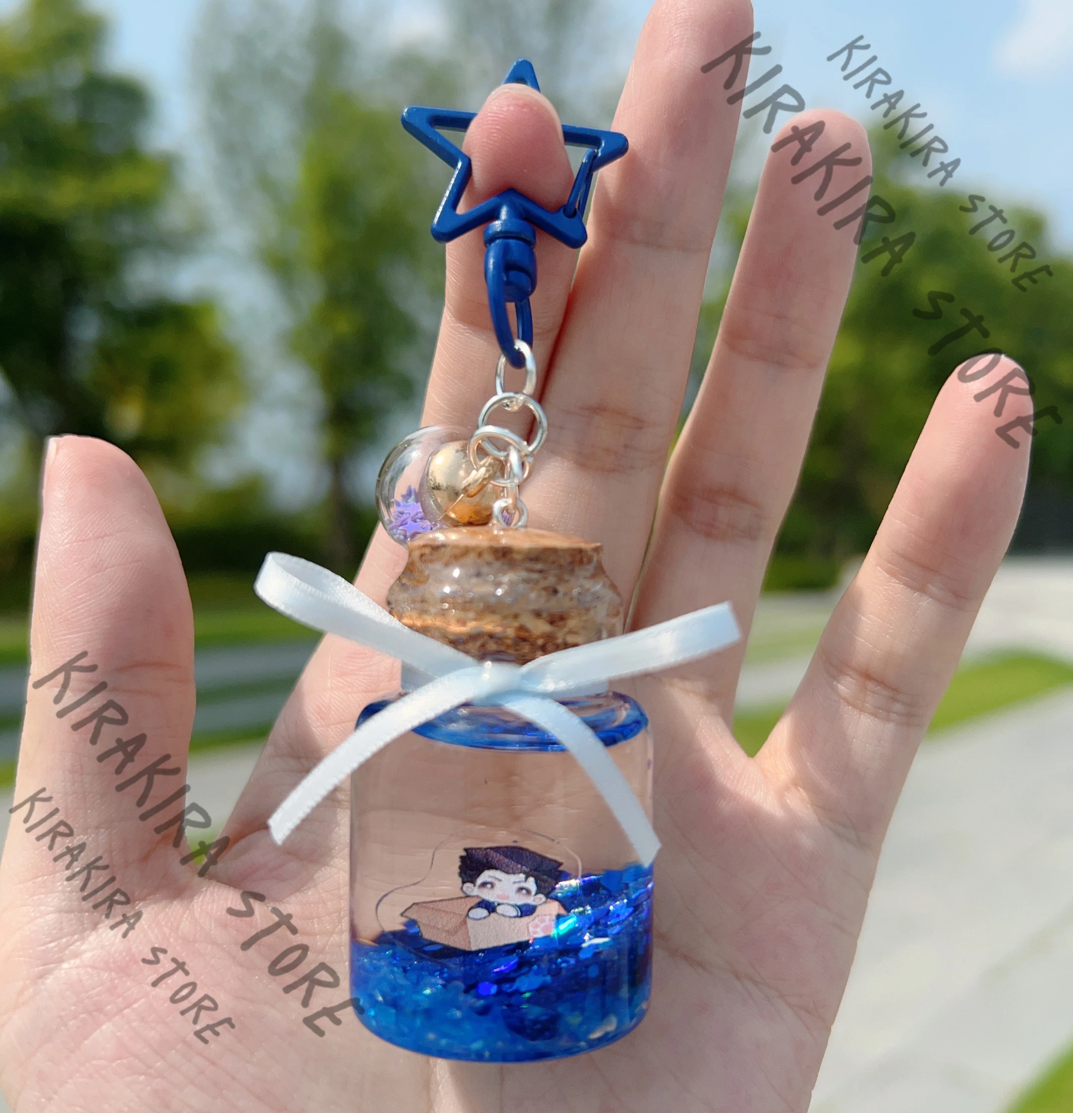 

Ace Attorney Cosplay Quicksand Wishing Bottle Keychain Phoenix Wright Miles Edgeworth Pendant Keyring Ornaments Christmas Gift
