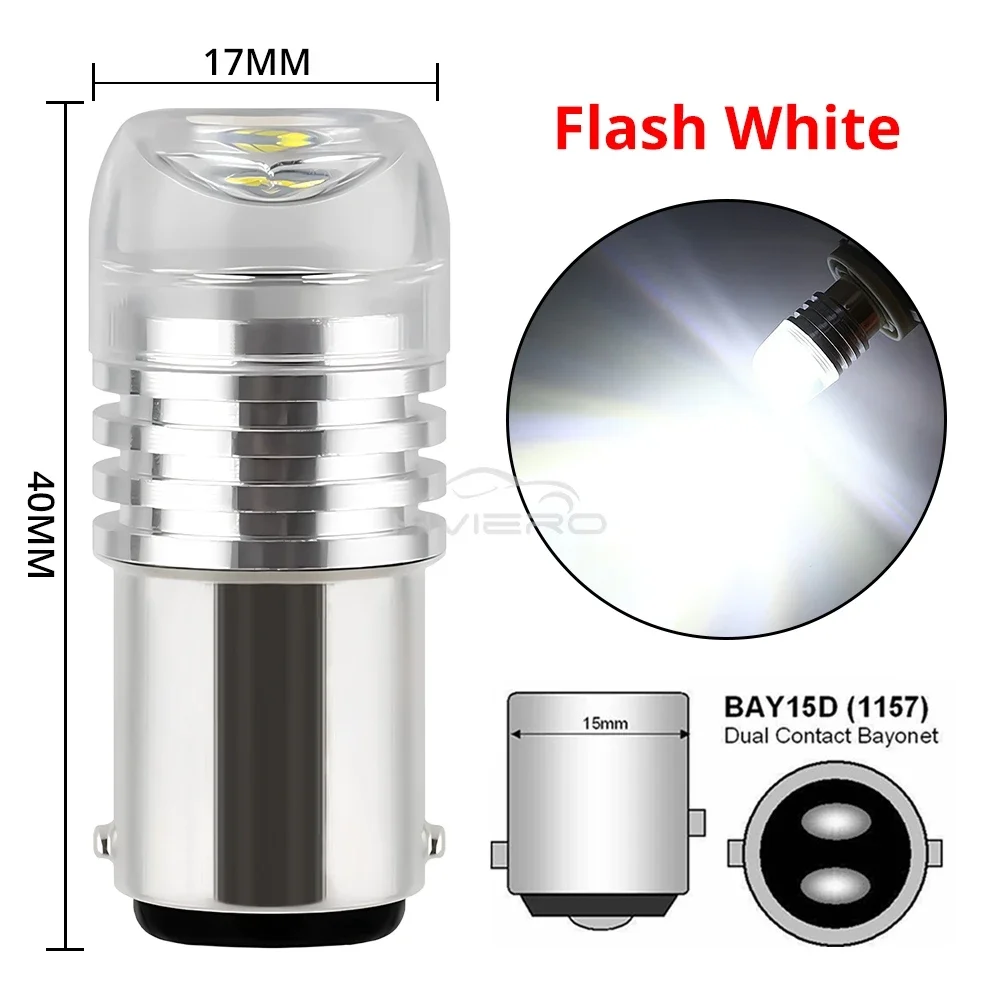 1PCS 1156 BA15S 1157 BAY15D Red Strobe Lamp 5730 DC 12V Parking Reverse LED Trunk Bulb Car Brake Turn Signal Tail Flashing Light