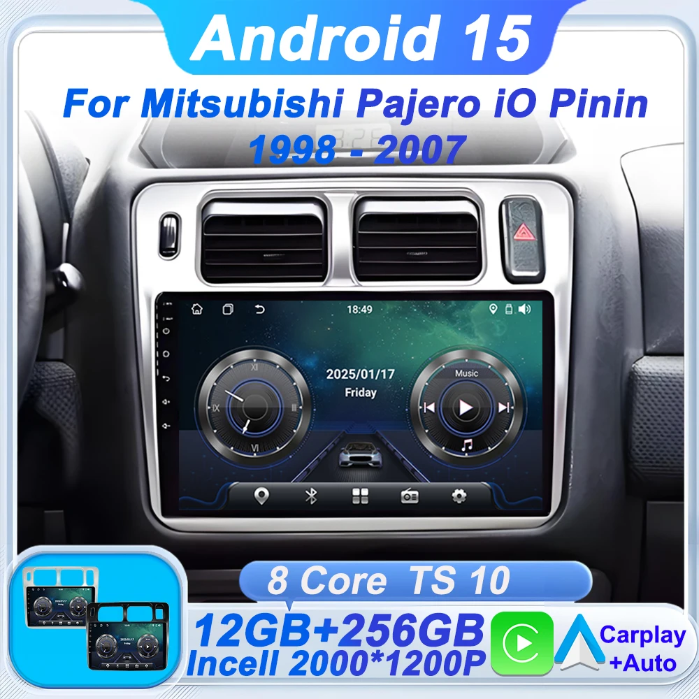 

Carplay стерео Android 15 для Mitsubishi Pajero iO Pinin 1998-2007 автомобильный радиоприемник с сенсорным экраном Bluetooth GPS навигация авторадио