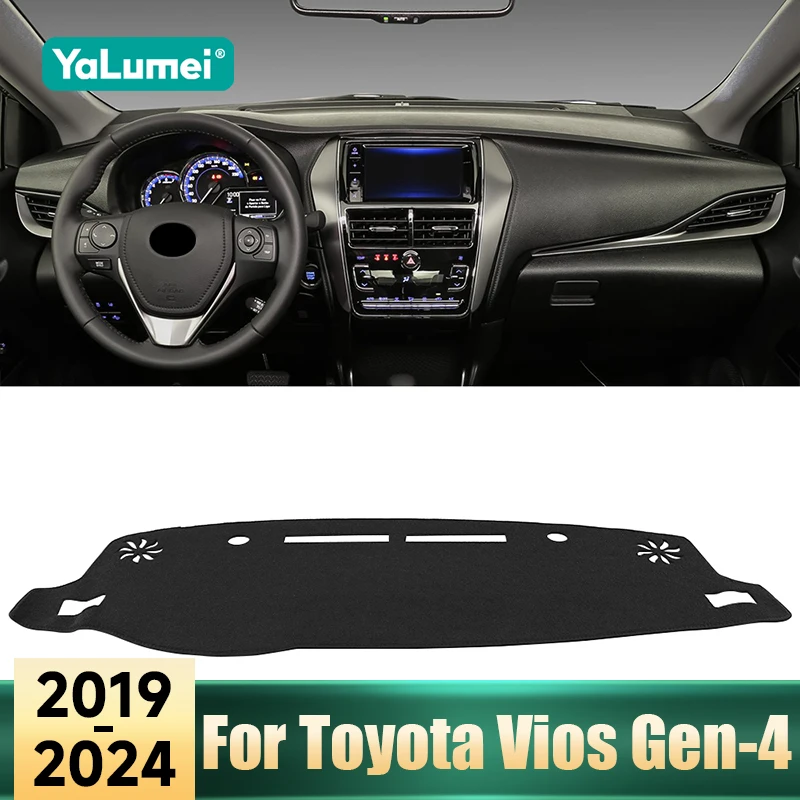 Für Toyota Vios Gen-4 2019 2020 2021 2022 2023 2024 Auto Dashboard Abdeckung Vermeiden Licht Pads Sonnenschutz matten Nicht-Slip Zubehör