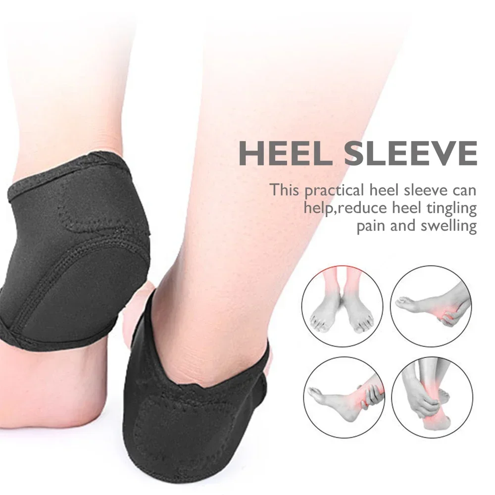 1 Pair Nylon Shock Absorption Heel Sleeves - The Best for Protecting your Sore Feet from the Aches & Pains of Plantar Fasciitis