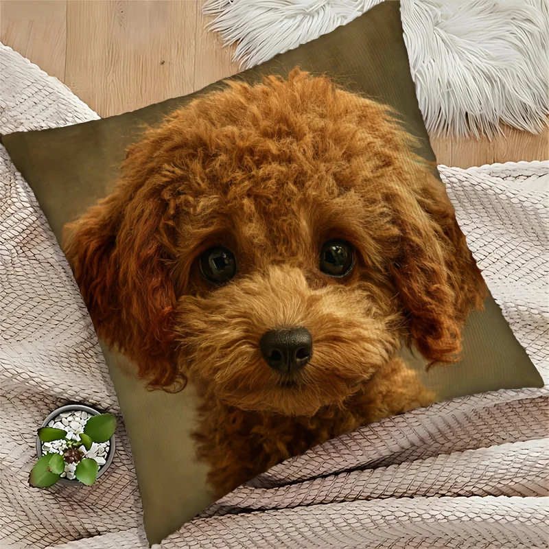 Cute Dog Puppy Pillowcase Cover Throw Pillow for Pet Owner Home Decor Bedding Cushion Gift for Dog Lovers Golden Doodle Animal A