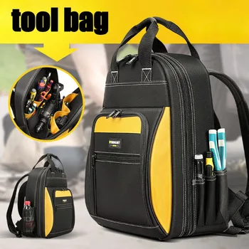 옥스포드 천 하드웨어 도구 배낭, 대용량 전기 기사 특수 어깨, 다기능 내마모성 도구 가방