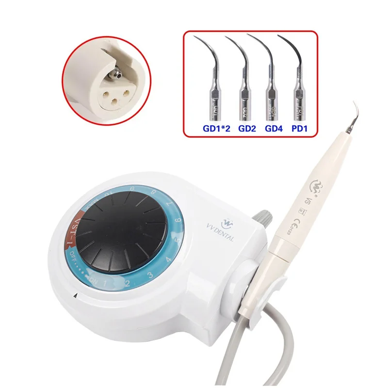 

Dental Equipment Ultrasonic Dental Scaler with Handpiece 5pcs Tips for Cleaning Calculus Smoke Stains Scaler Teeth Perio Scaling