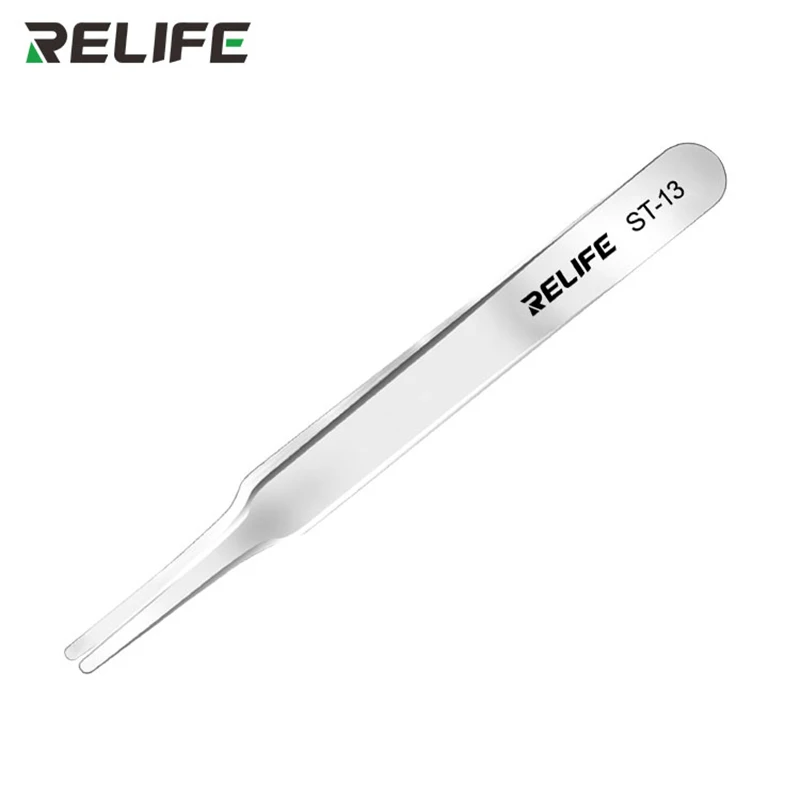 

RELIFE ST-13 Precision flat tip tweezers High hardness Durable used in Cell Phone Battery/Mobile phone motherboard/IC Repair