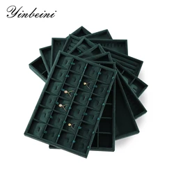 YinBeiNi Velvet Stackable Ring Necklace Organizer Bracelet Earring Display Tray Accessories Jewelry Storage Tray With Cover P039