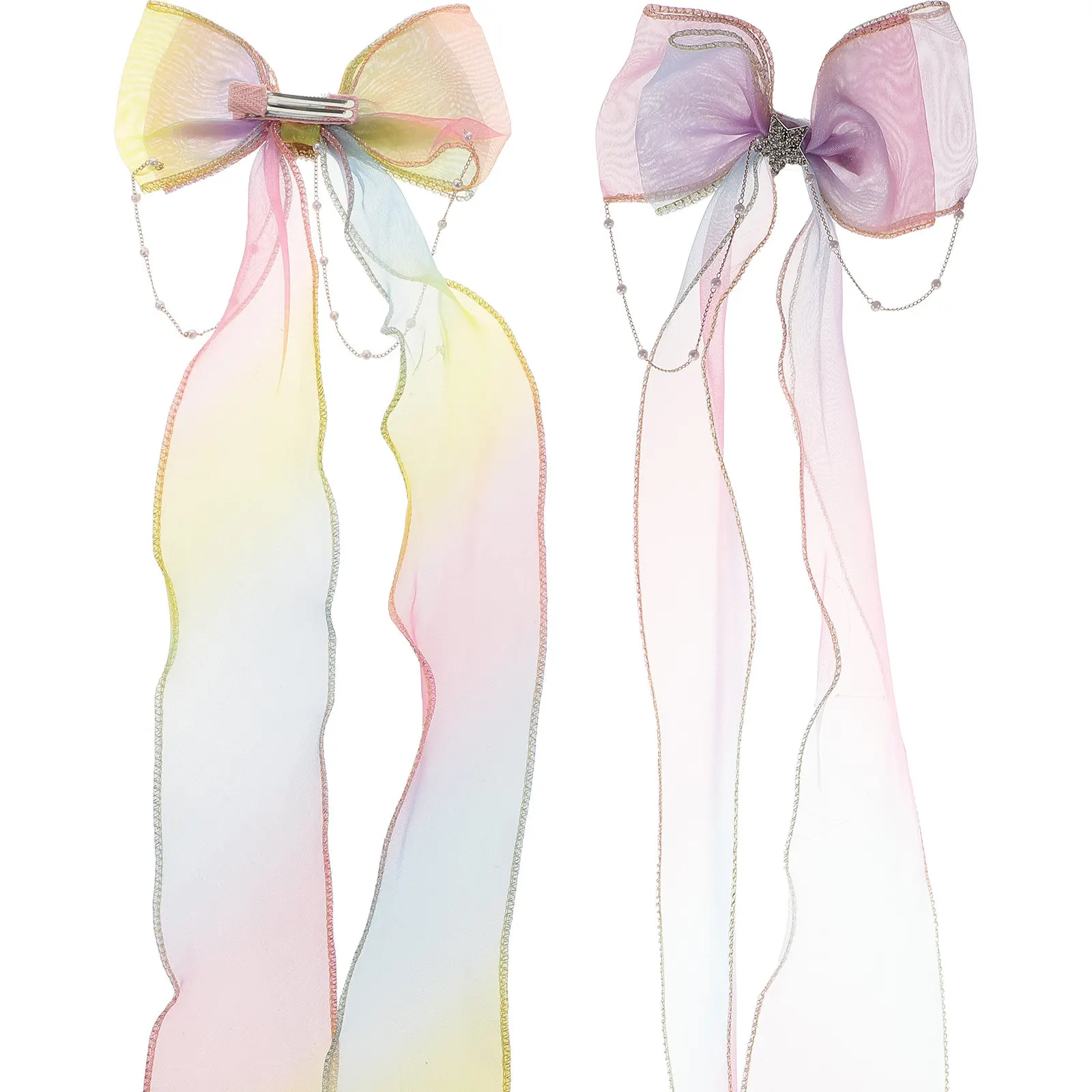 

2 шт. стильных заколок для волос в виде бабочек, высококачественные тканевые банты для женщин и девочек, надежные заколки для фестивалей и юбилеев