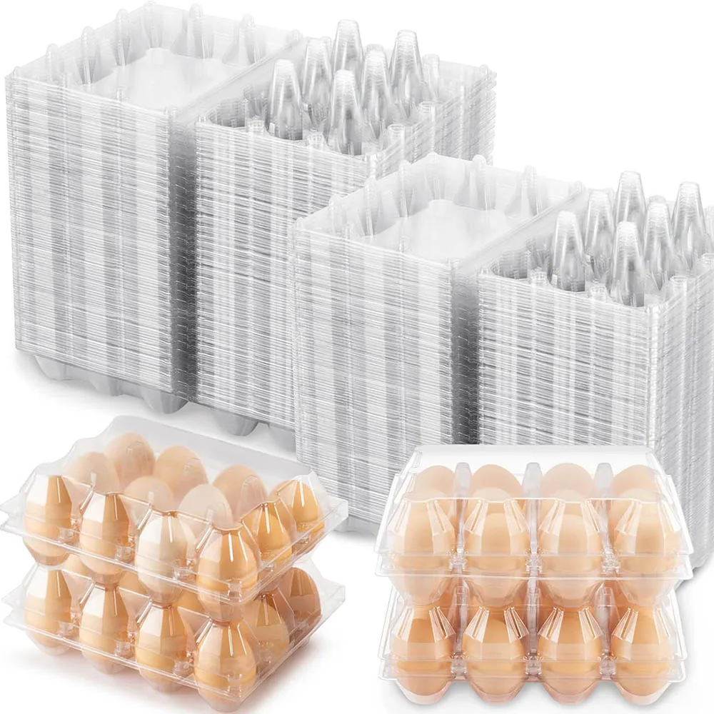 Egg Cartons Cheap Bulk,Plastic for 12 Eggs,Perfect for Refrigerator Chicken Farm Markets Commercial Business Market Display