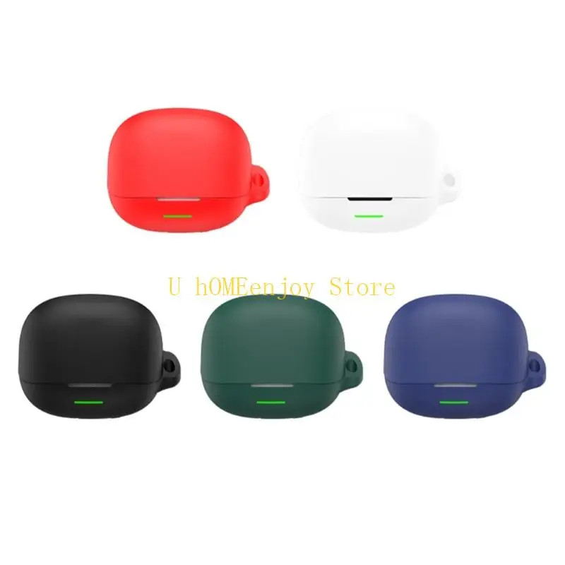 B0KF Full-Wrap Silicone Case Cover for MeloBuds N65 Earbud Protector with Side Carabiner