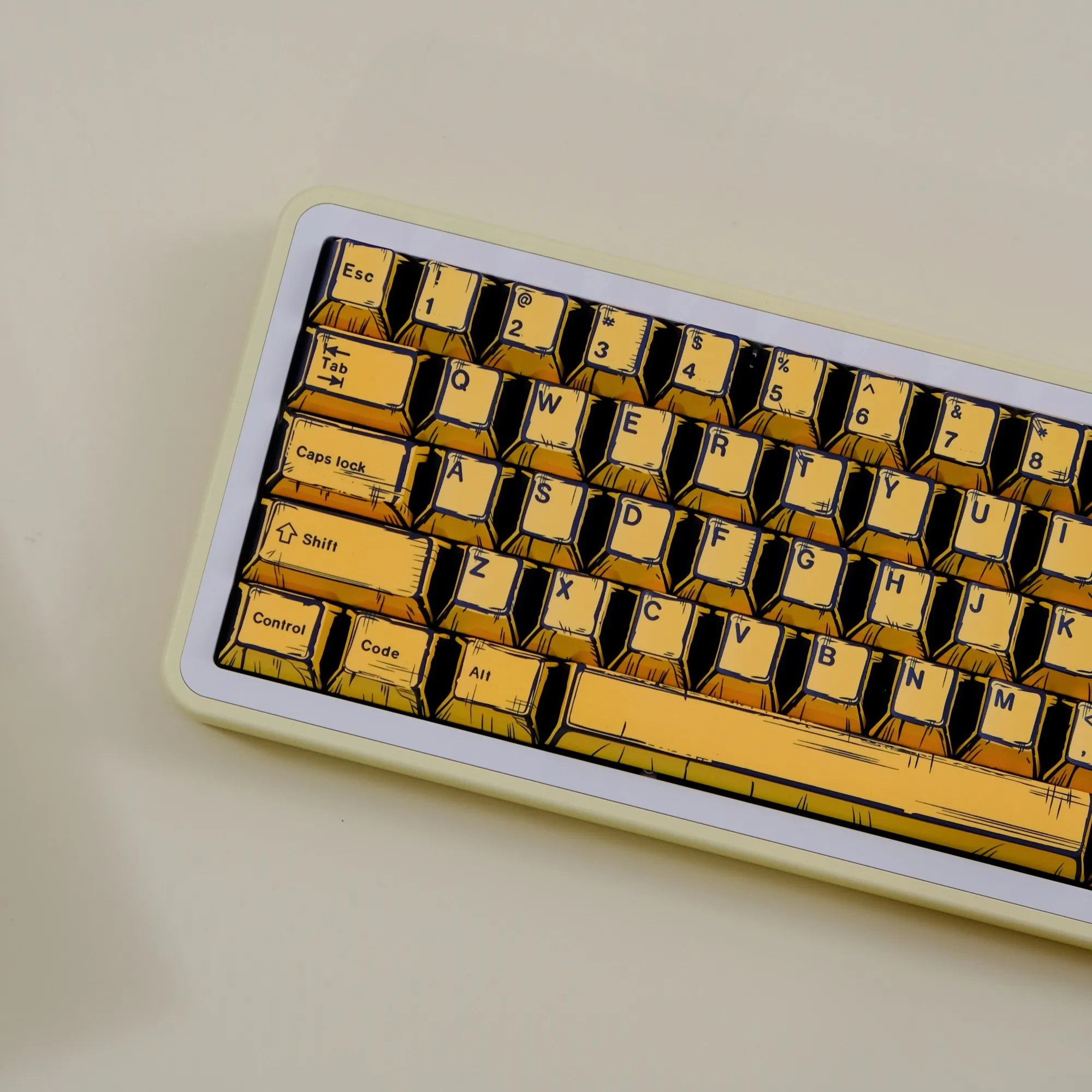 Comic Black Keycaps  PBT Cherry Profile 151 keys Five-sided Dye Sub For Mechanical Keyboards ISO Layout 7U Space bar HI75