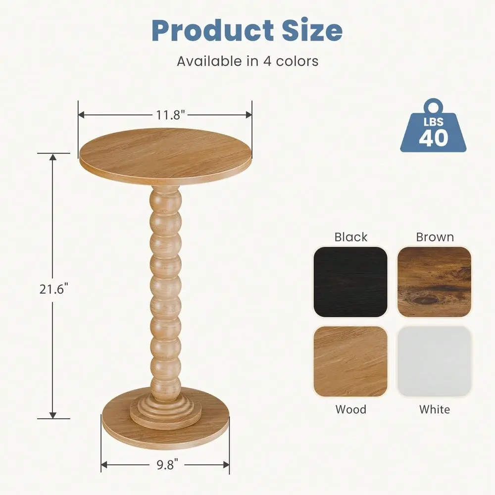 Wood Side Table Modern Solid Wood Leg Accent End Table Small Space Drink Table For Living Room Bedroom Corner - view 3