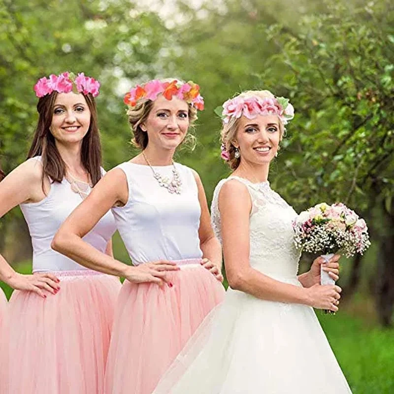 Flower Headband Headpiece Hawaiian Luau Beach pool wedding Birthday bridal shower Bachelorette Hen party team bride tribe favor