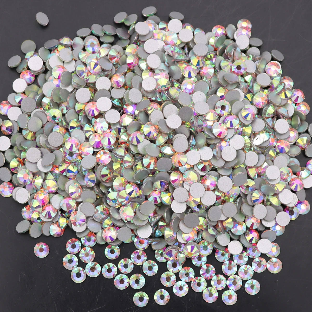 Super Glitter Crystal 3D Nail Art Rhinestones SS3-SS50 FlatBack Clear White AB Stone Glass Strass Sewing Fabric Phone Decoration