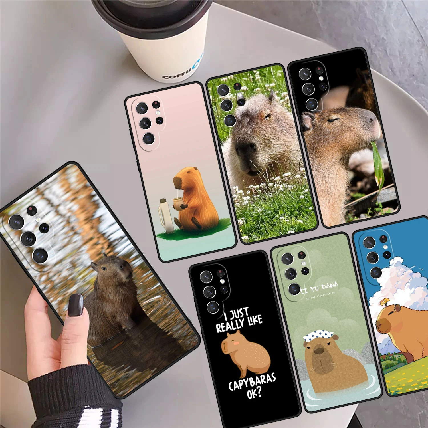 

Чехол для телефона с изображением животного капибары, чехол для Samsung Galaxy S24 S25 Ultra 23 S22 Plus S21 FE S20 Note 10 Pro Note 20 Ultra