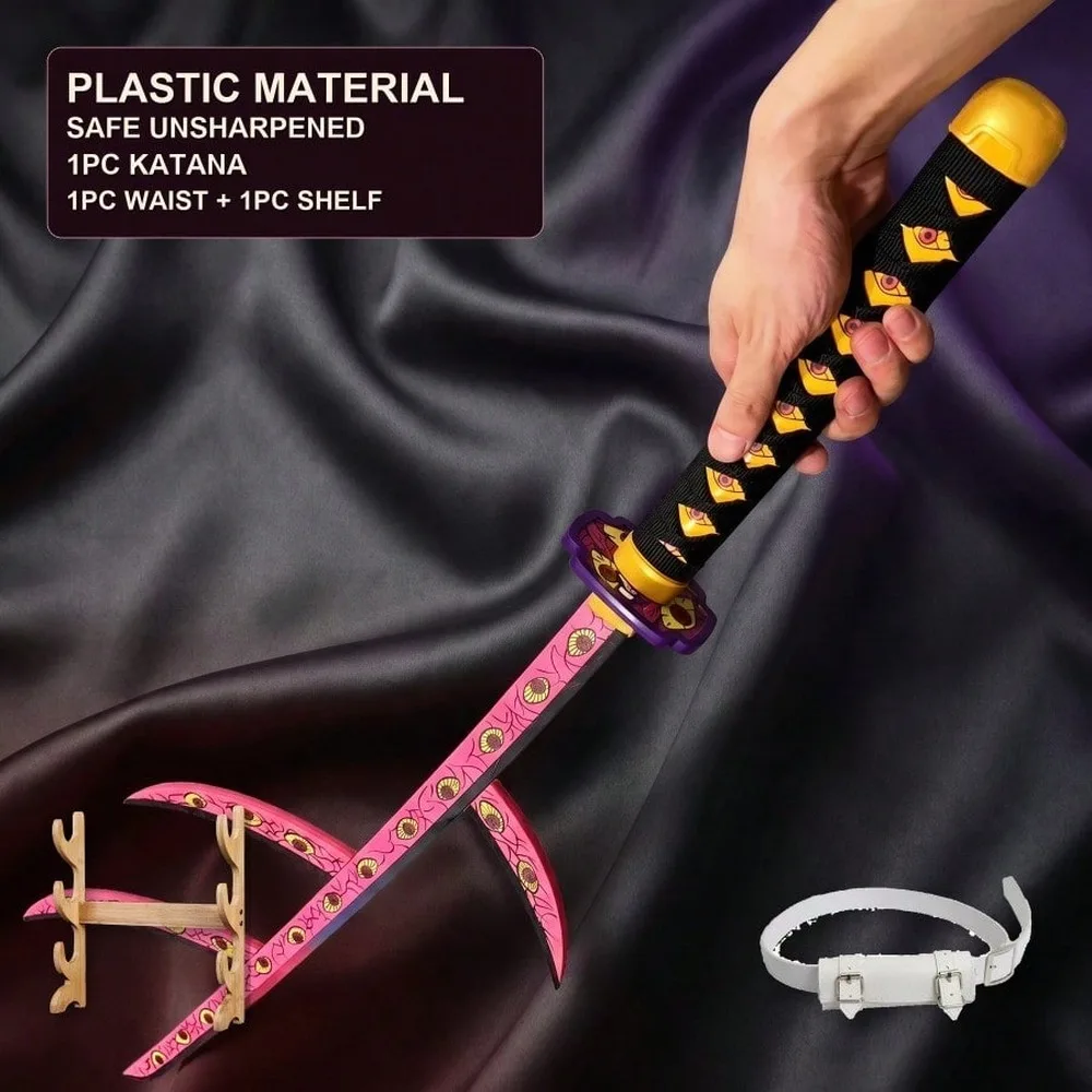 Demon Slayer 104cm 40in Eyes Pattern Plastic Katana Sword Sabre Blade Collection Safe Unsharpened Cosplay Display Photo Prop