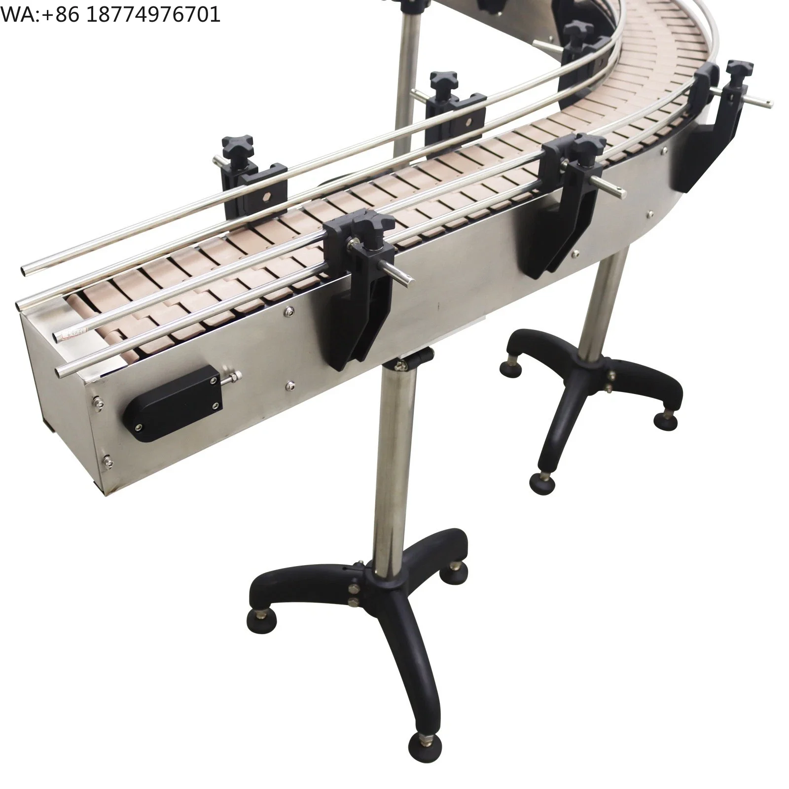 Automatic Curved Modular Chain Conveyor for Industrial Production Line