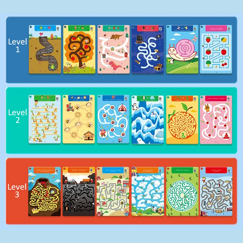 Pen Control Training Tracing Workbook Magical Montessori Cards Reusable Practice Copybook for Kids Education Book 64 Pages