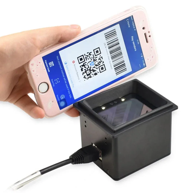 Turnstile, Kiosk, Metro Gate Machine 2D Qr Code Scanning Read Module Barcode Scanner,embedded 2D Scanner RS232, USB Sense Mode