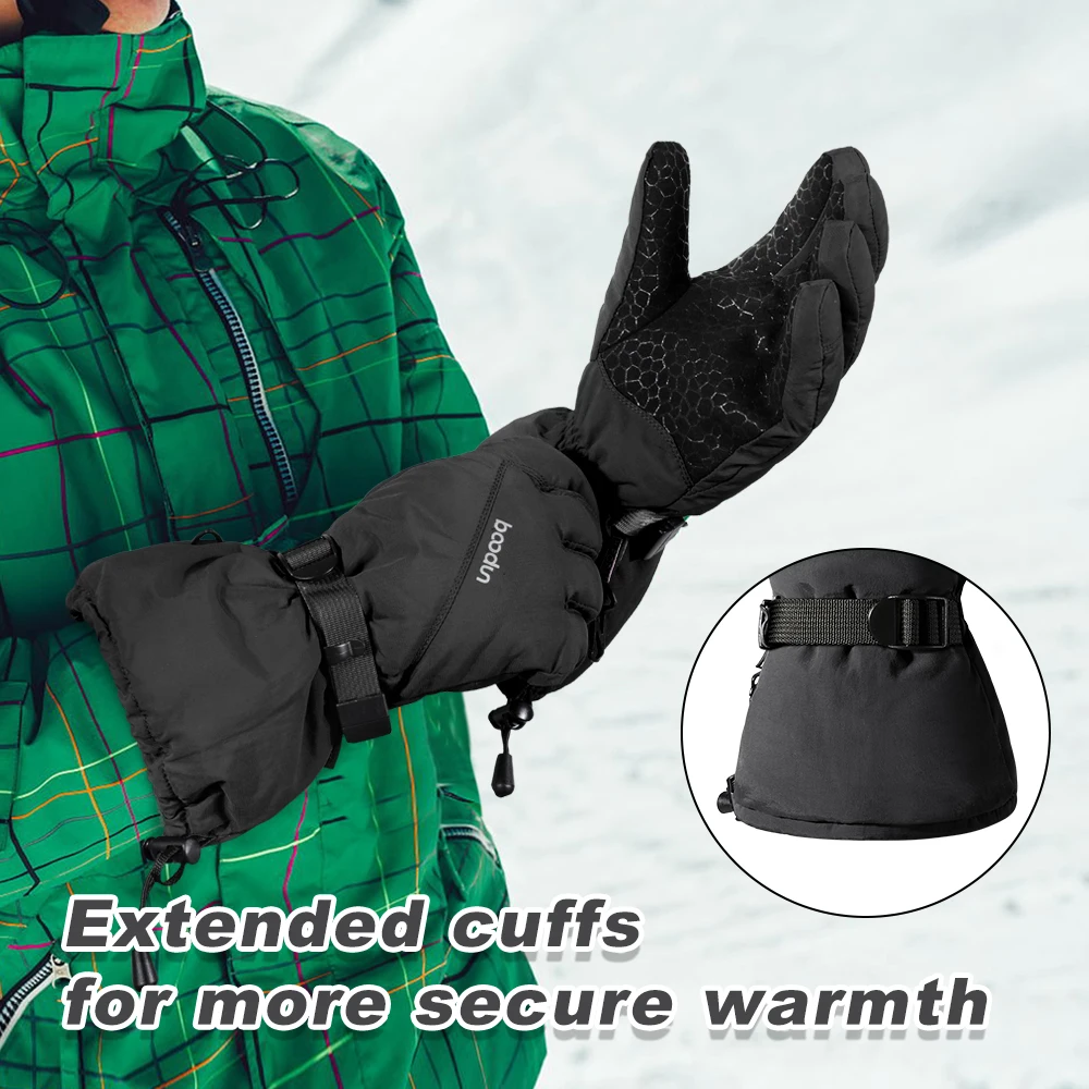 Winter Warm Fleece Ski Gloves Men Women Windproof Waterproof Snowboard Sports Specialized Snowmobile Non-slip Cycling Gloves