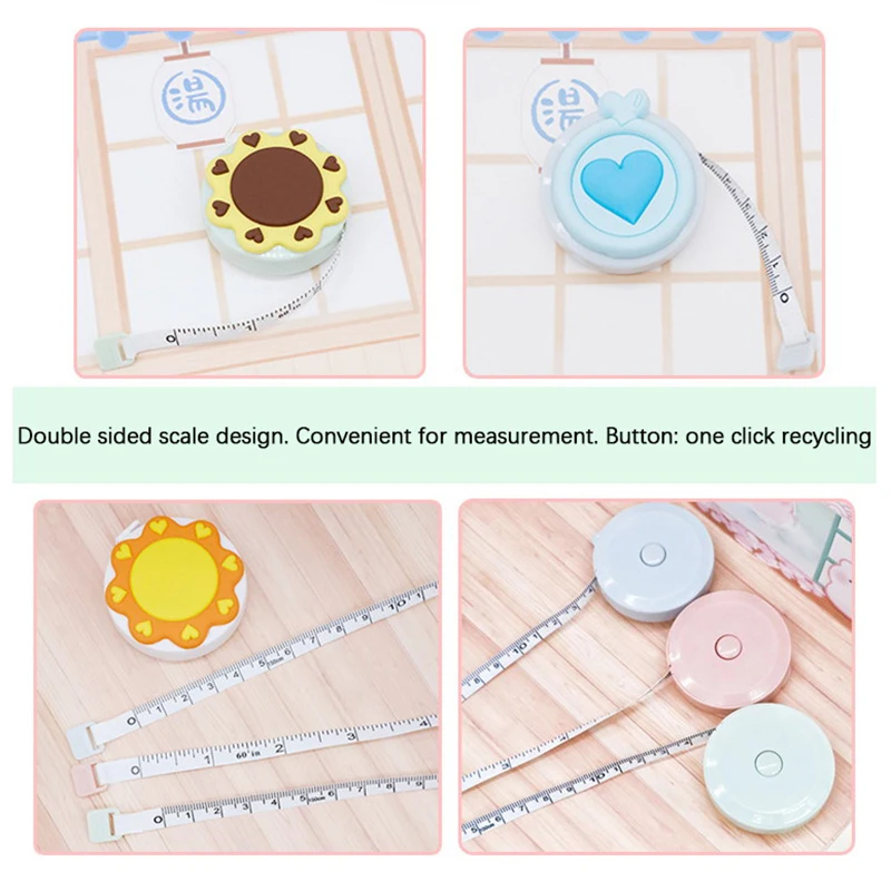 

Macarone Mini Tape Measure Portable Small Tape Measuring Bust Hip Waist Soft Leather Ruler Retractable Round Tape Measure