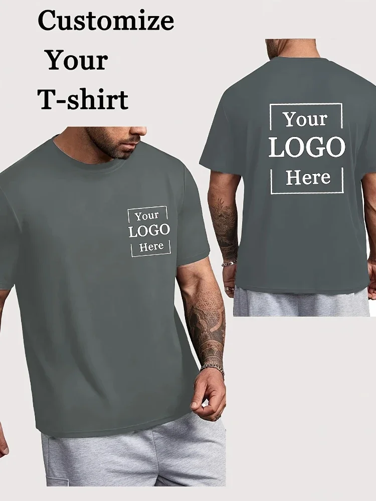 Customizable Men'S Fun T-Shirt - Personalized Front & Back Print, 100% cotton Short Sleeve Crew Neck, Machine Washable.