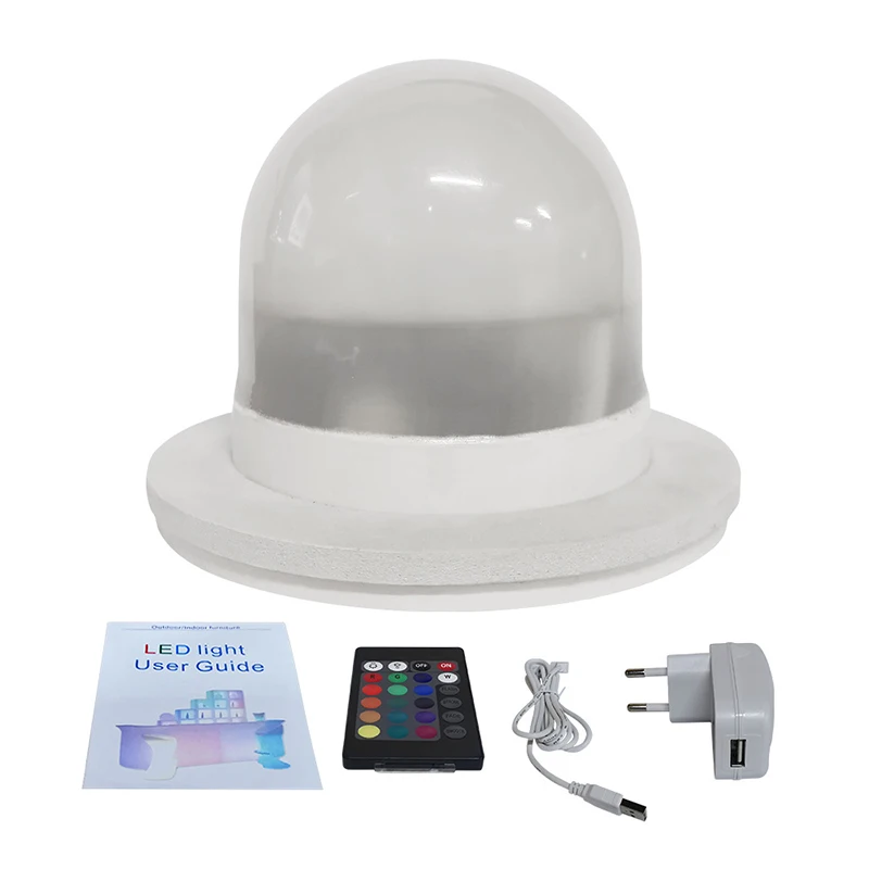 Rotomolding Luminous Furniture LED Wick Light 12PCS RGB+W Lamp Beads Colorful Remote Controlled LED Lamp 102mm Wick Base Riq-W12